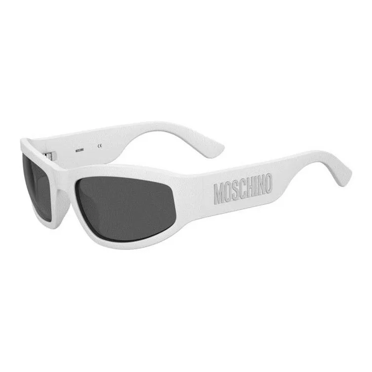 MOSCHINO Polyamide Irregular Shape Sunglasses Unisex White-0