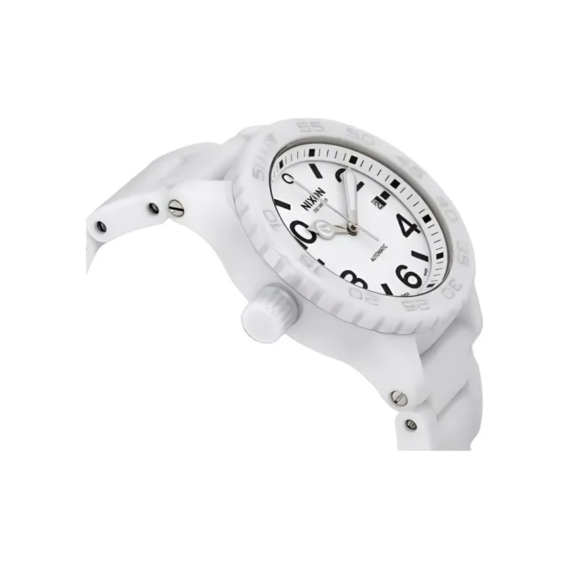 NIXON Ceramic 42-20 Collection Wrist Watch Automatic Mechanical Movement Ceramic Strap 42mm White Dial Unisex-1