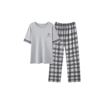 CAIHENGTONG Pajama Set Men's Light Gray