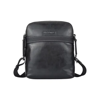 Hush Puppies Cow Leather Crossbody Bag Shoulder Bag Men's Black