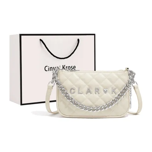 Simvay Clos Shoulder Bags White With Hexagonal Pattern