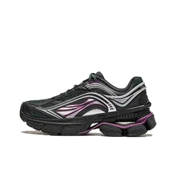 LiNing Cushioning Slip Resistant Low Top Running Shoes Women's Black Purple