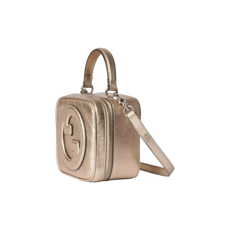 GUCCI Blondie Leather Shoulder Bag Crossbody Bag Handbag Small Size Women's Gold-1
