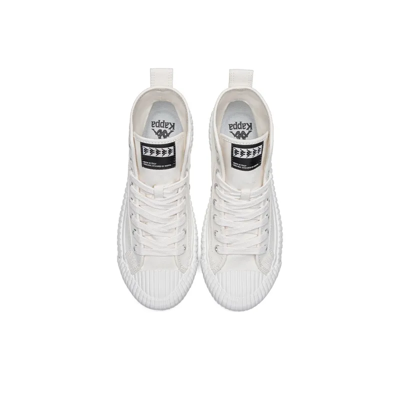 Kappa Anti Slip Wear Resistant High Top Skateboard Shoes Unisex White-3