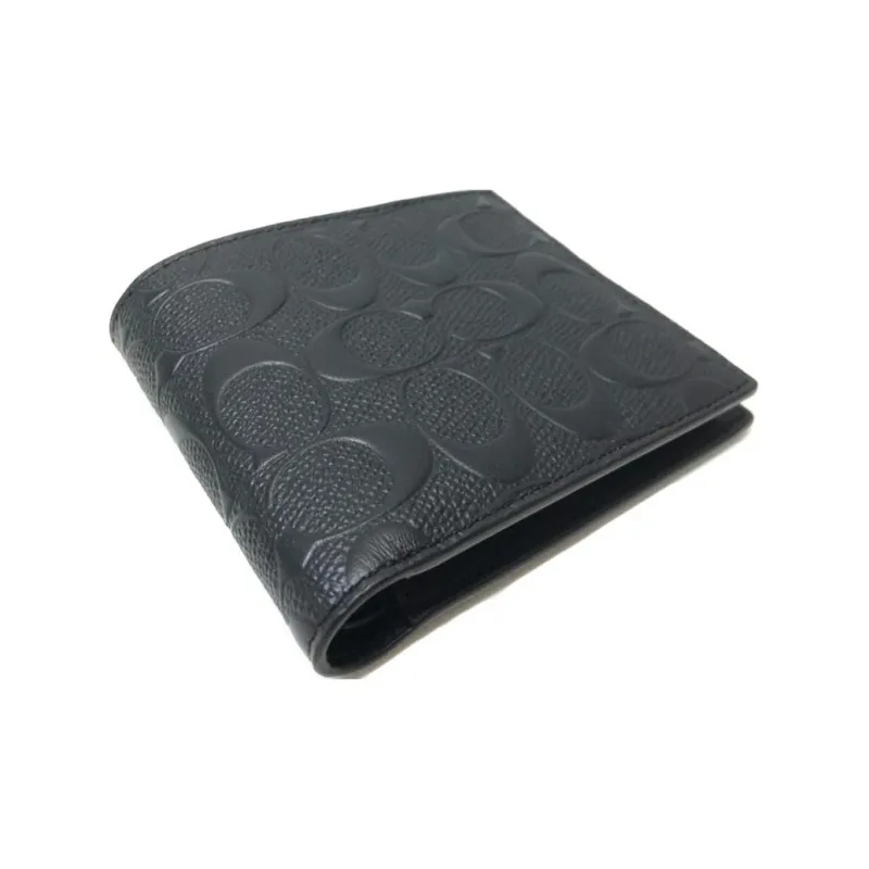 COACH 3 IN 1 Wallet Signature Leather Wallet Mini Men's Black-1