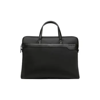 SAMSONITE Nylon With Leather Handbag Briefcase Medium Size Men's Black