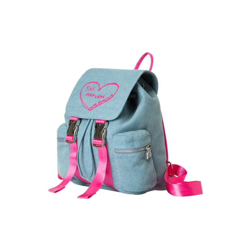 Puui Denim Backpack Regular Unisex Blue/Pink-1