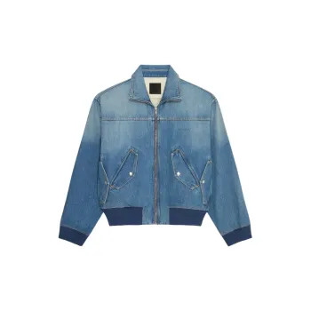 Givenchy Bomber Jacket In Denim Jackets & Coats Men's Medium Blue