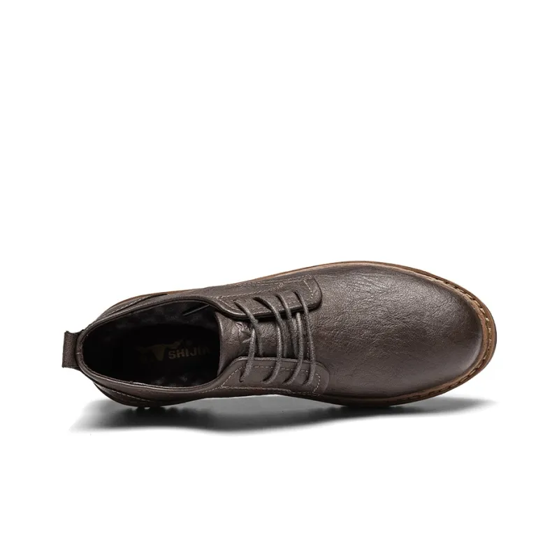 G.N.SHIJIA Men's Casual Shoes Men Low Top Black/Khaki-11