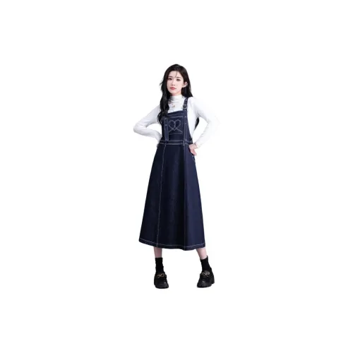 You cow me pants Casual Long Skirts Women's Denim Blue