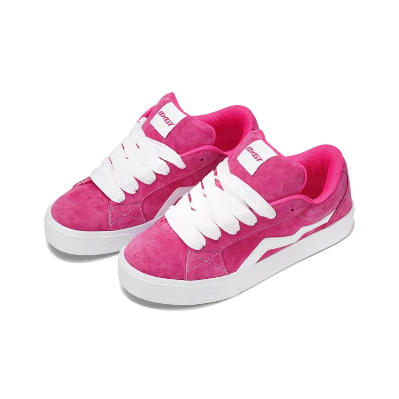 BXGY Anti Slip And Wear Resistant Lightweight Low Top Skateboard Shoes Women's Pink White-2