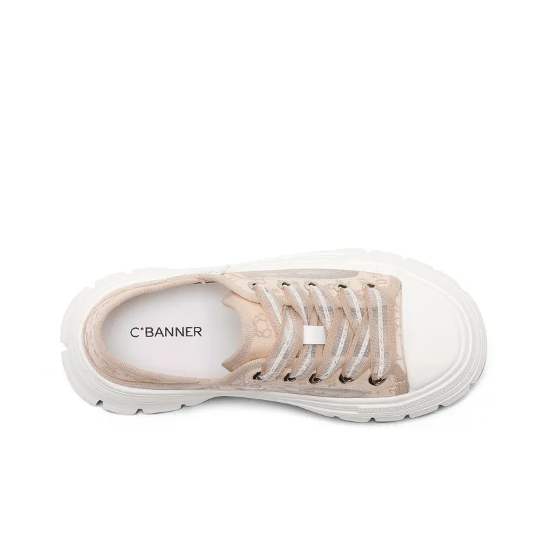 C°BANNER Low Top Canvas Shoes Women's Mocha-3