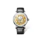 Silver Case White Dial Black Leather