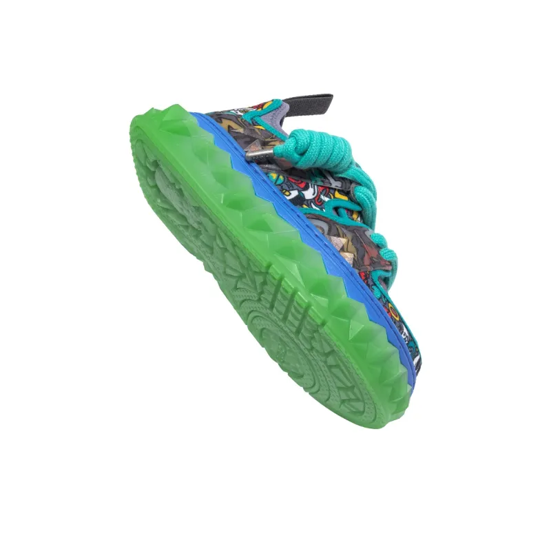 Wotto Artist x OETZI Ice Man Oz Breathable Height Increasing Coverage Low-Top Skateboard Shoes Unisex Green & Yellow-4
