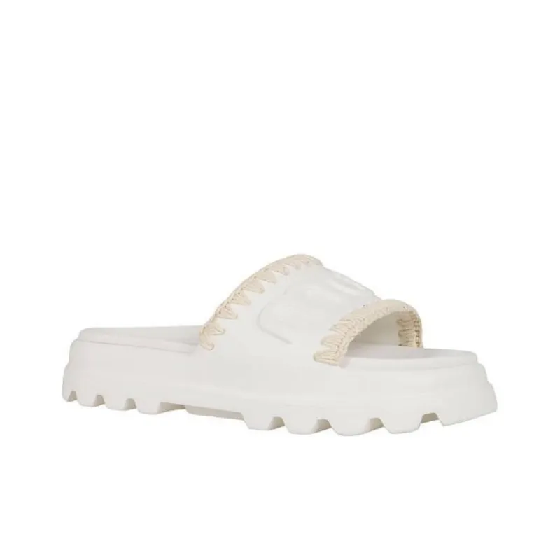 MOU Abrasion Resistant Slide Slippers Women's White-3
