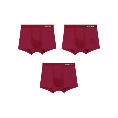 Red Bean Underpants Men's 3 Pack Lucky Red