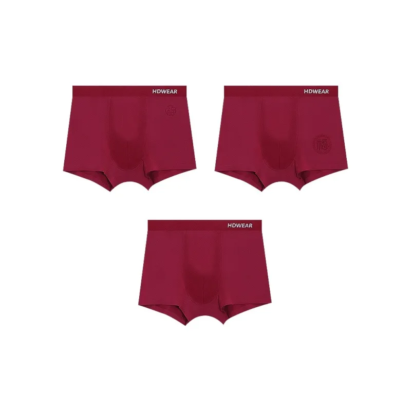 Red Bean Underpants Men's 3 Pack Lucky Red-0