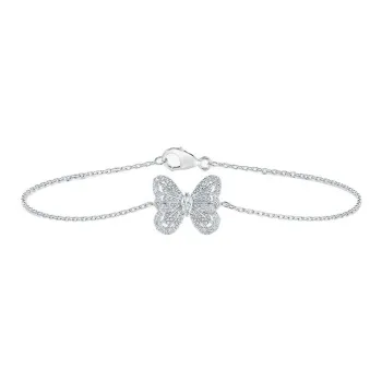 De Beers 18kt White Gold Portraits Of Nature Butterfly Diamond Bracelet