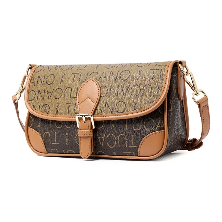 TUCANO PUPVC Shoulder Bag Medium Size Women's Coffee-1