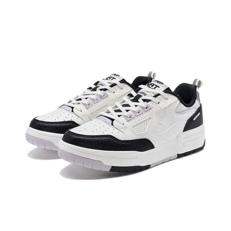 XTEP New Dawn Collection Slip Resistant Low Top Skateboard Shoes Women's White Black-2