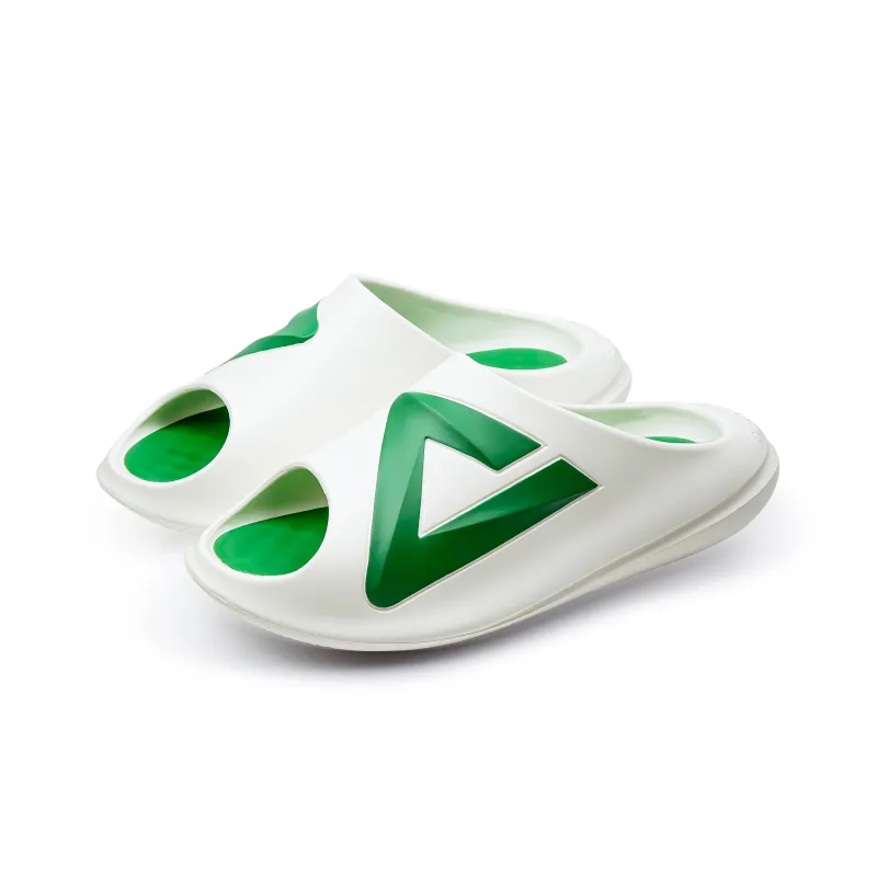 PEAK Sports Slippers Unisex White Green-3