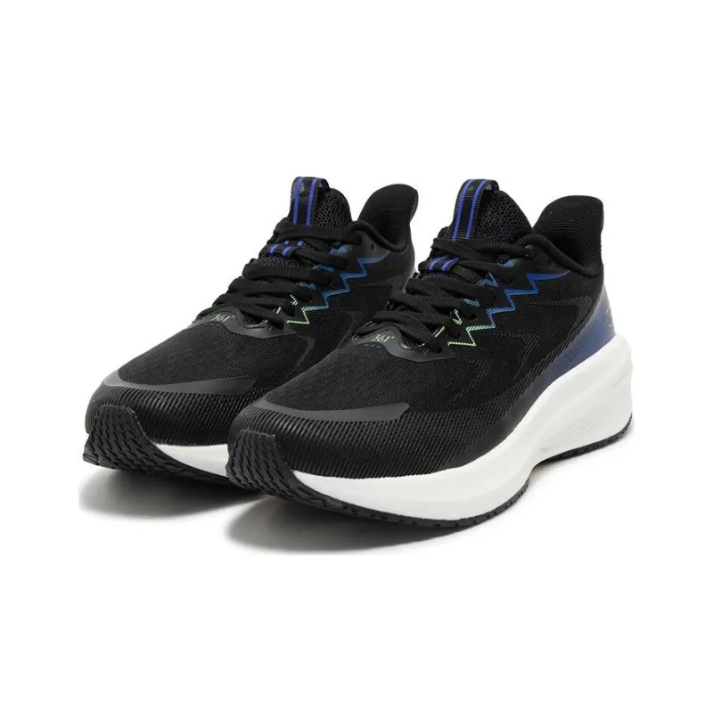 361° Cushioning Low Top Running Shoes Men's Black Blue-2