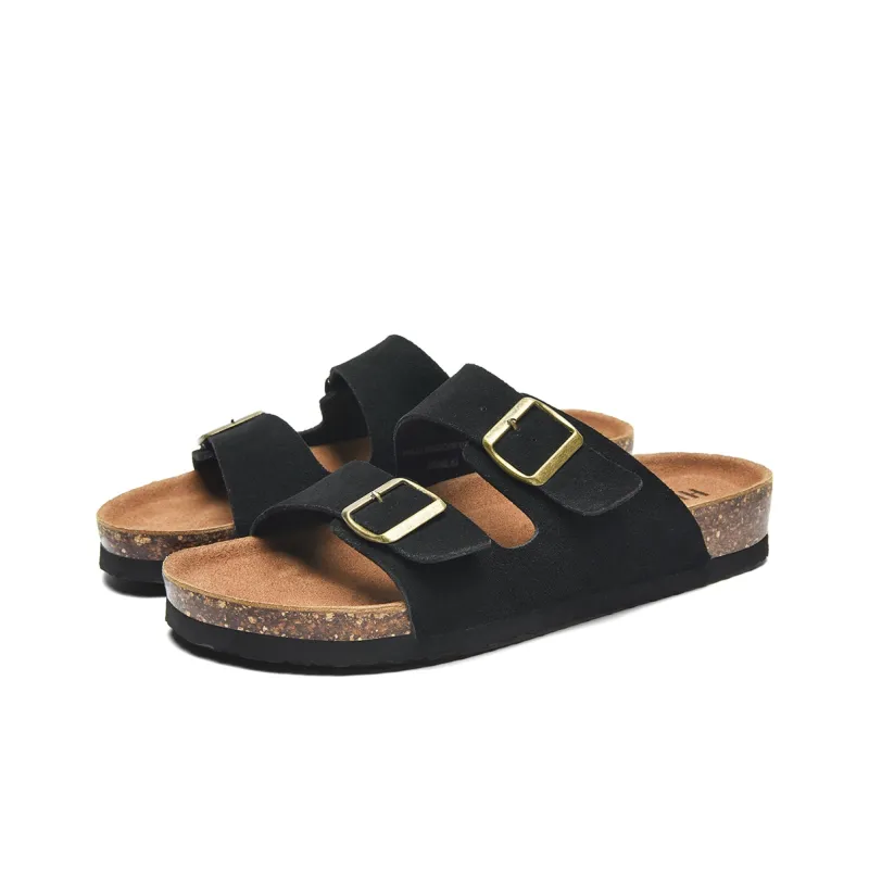 HLA Beach Sandals Men Black Khaki-1