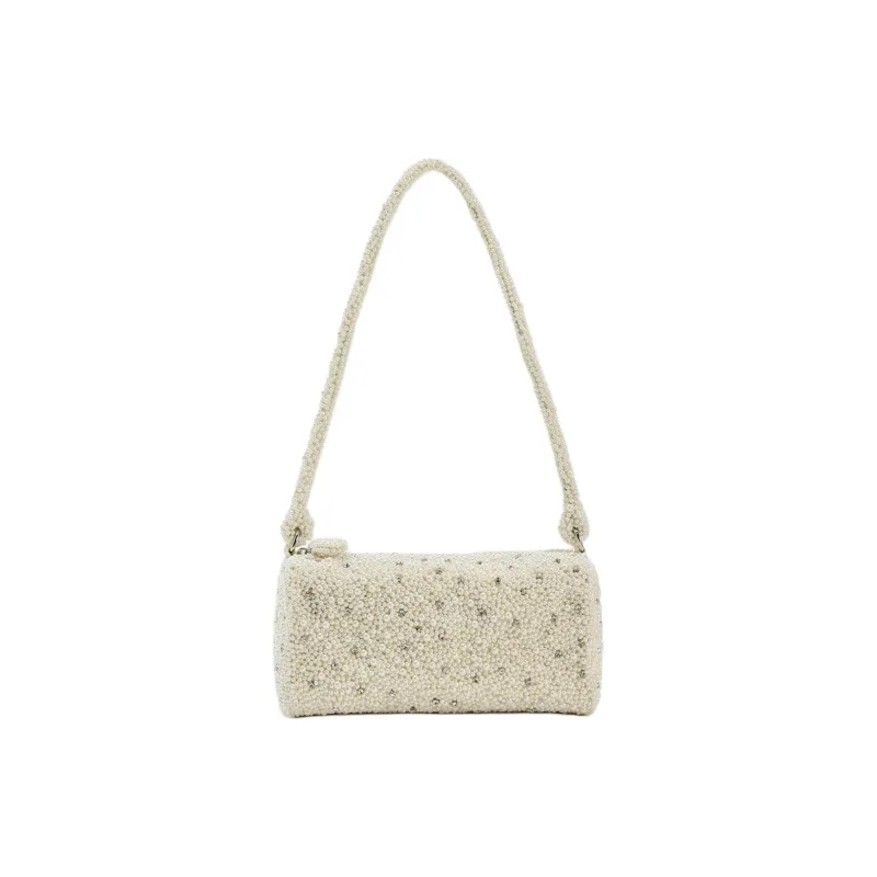 ZARA Polyester Bowling Bag Handbag Shoulder Bag Mini Women's White-0