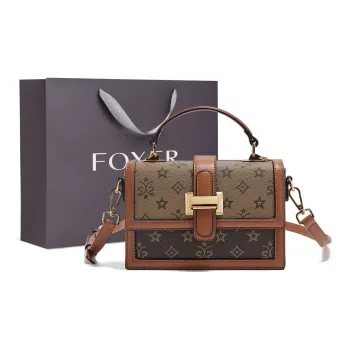 FOXER Synthetic Leather Casual Niche Versatile Design-Driven Commute One Shoulder Handbag Regular Women's Coffee