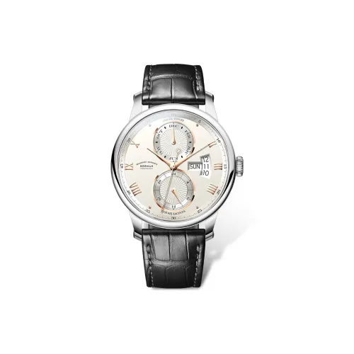 BORMAN Automatic Mechanical Movement Genuine Leather Strap Watch Men's Watches White Dial