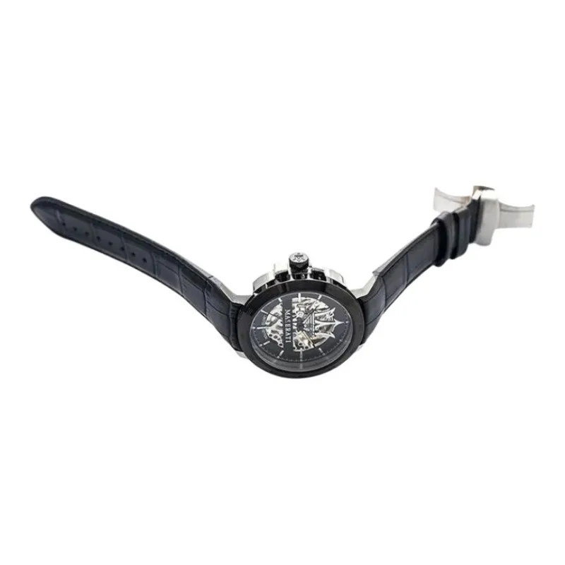 Maserati Wrist Watch Automatic Mechanical Movement Leather Watch Bands 45mm Black Dial Men's Watches-1