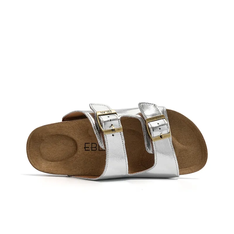 EBLAN Beach Sandals Women's Silver-3