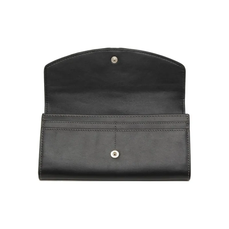 Furla Grained Calfskin Coin Purses Wallets Extra Large Women's Black-3