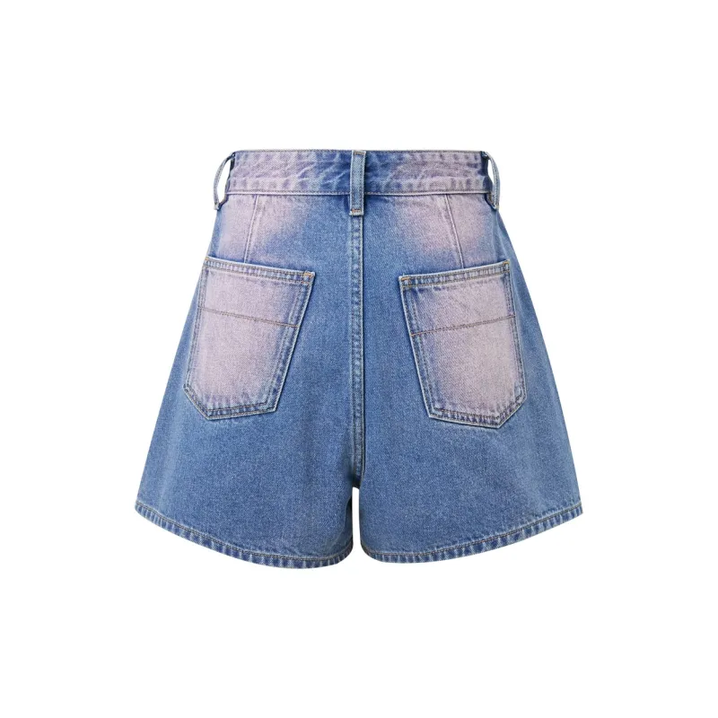 3COLOUR Denim Shorts Women's Deep Sea Blue-1