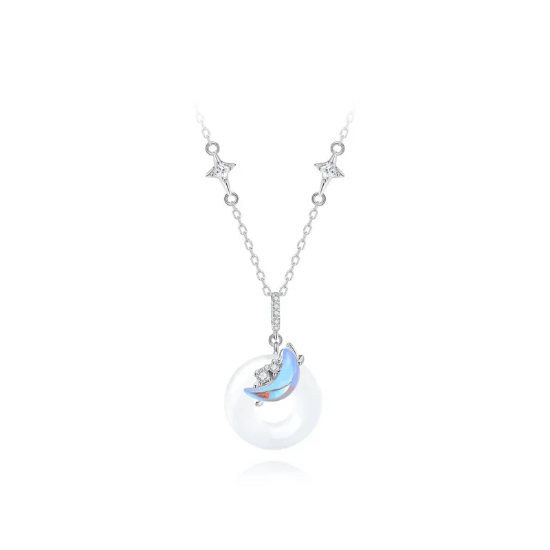 YINCHIE Chalcedony S925 Silver Necklace Women's-0