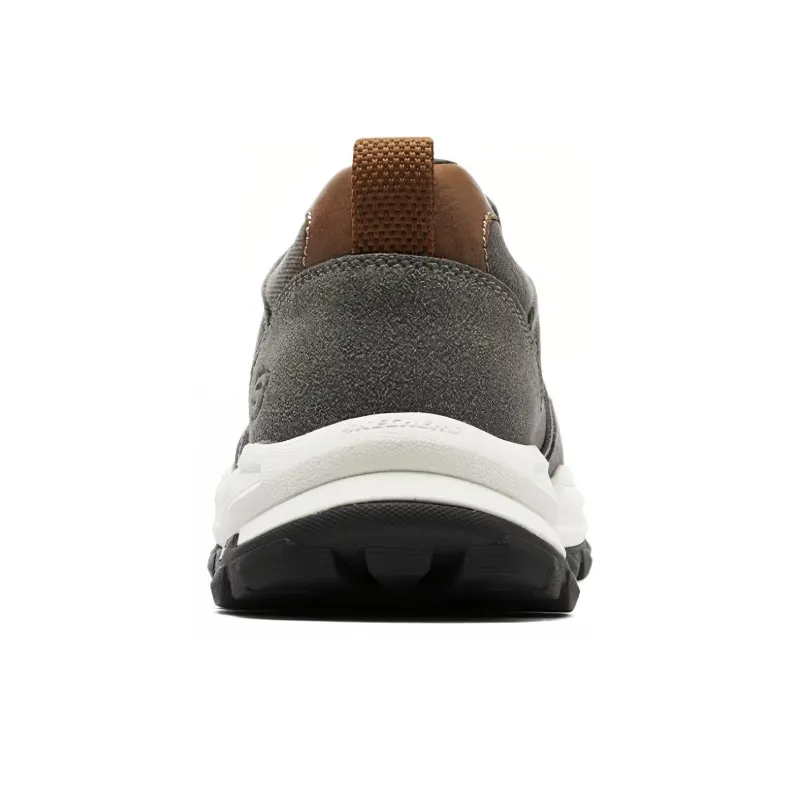 Skechers Zeller Cushioned Wear Resistant Impact Resistant Low Top Casual Shoes Men's Charcoal Gray-3