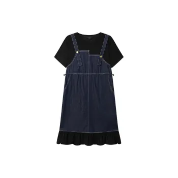 LOUISY AO Short Sleeved Dress Women's Blue & Black