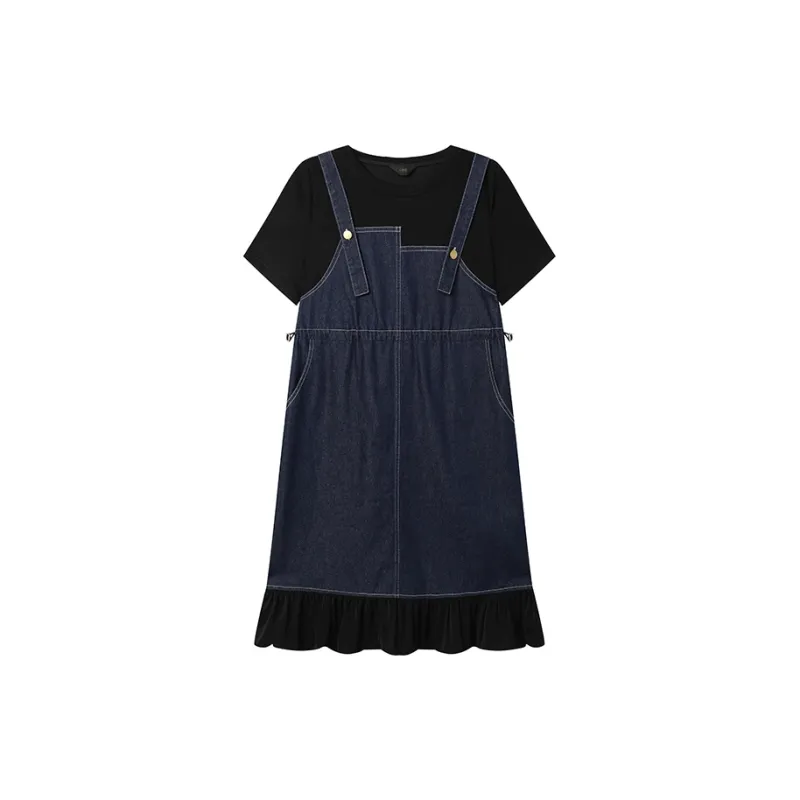 LOUISY AO Short Sleeved Dress Women's Blue & Black-0