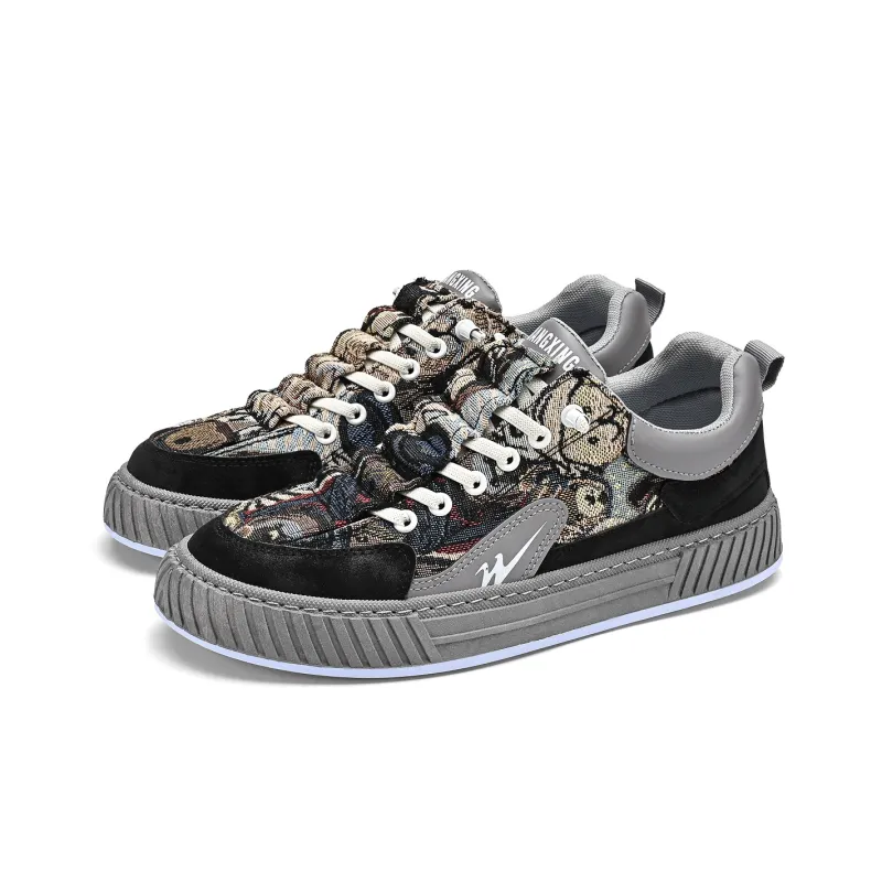Binary Low Top Skateboard Shoes Men's Gray-2
