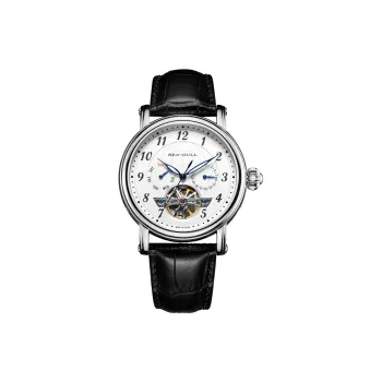 Sea Gull LE BRASSUS Automatic Mechanical Movement Genuine Leather Strap Watch Men's Watches White Dial