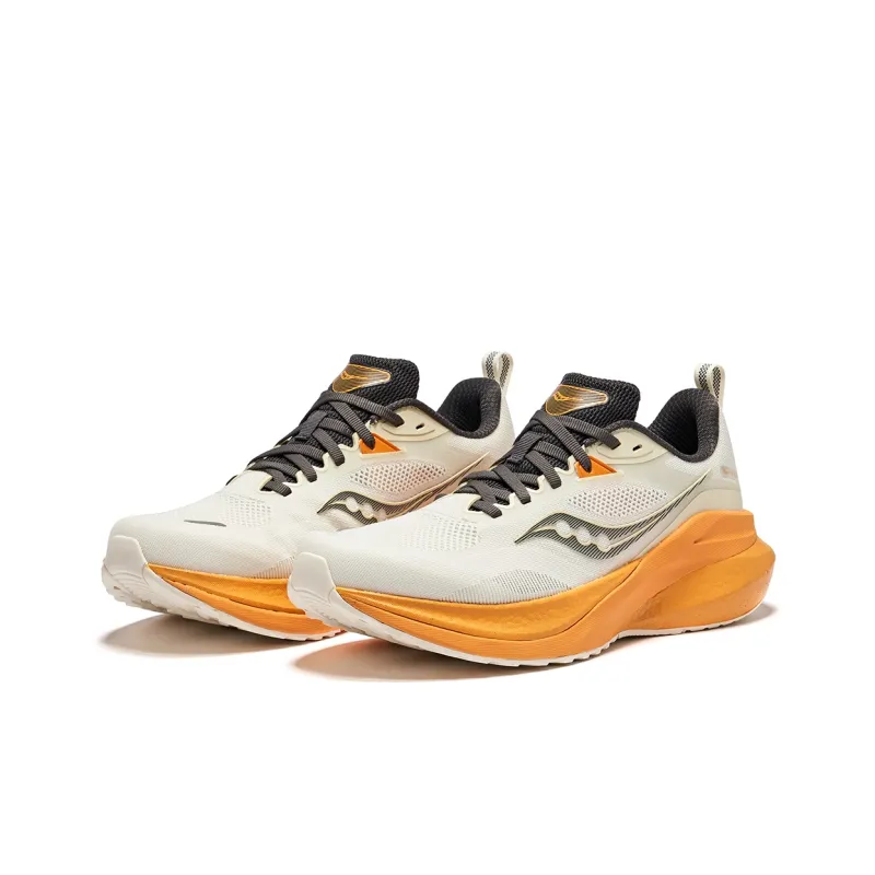 Saucony MARSHAL Slip Resistant Breathable Lightweight Low Top Running Shoes Men's Beige Orange-2