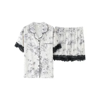 The Story Of The Flower Season Pajama Set Women's White