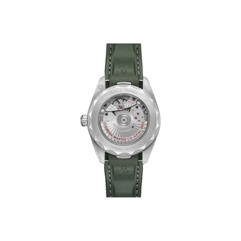 OMEGA Seahorse Collection Automatic Mechanical Movement Unisex Watch 38mm Green Dial Stainless Steel Case Rubber Strap-2