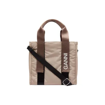 GANNI Recycled Polyester Shoulder Bag Crossbody Bag Handbag Small Size Women's Oyster Gray