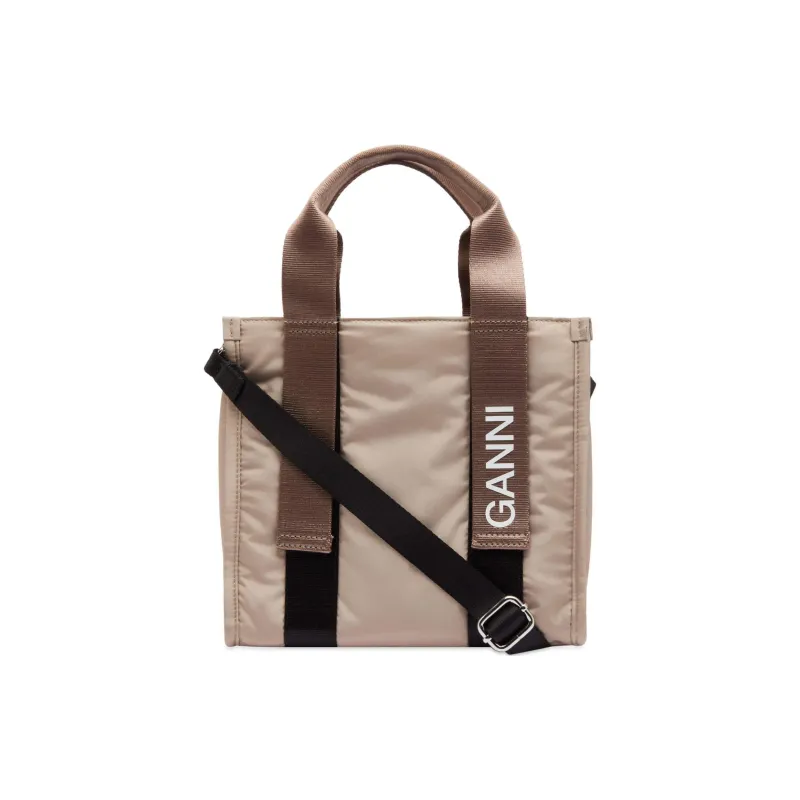 GANNI Recycled Polyester Shoulder Bag Crossbody Bag Handbag Small Size Women's Oyster Gray-0
