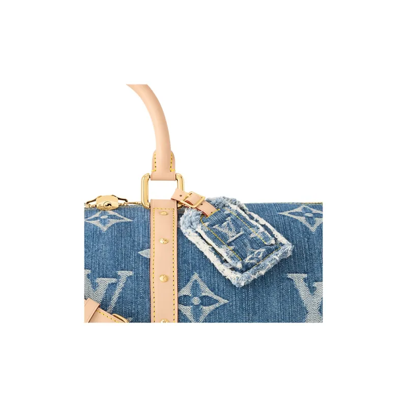LOUIS VUITTON Keepall Bandouliere 45 Monogram Denim Blue-4
