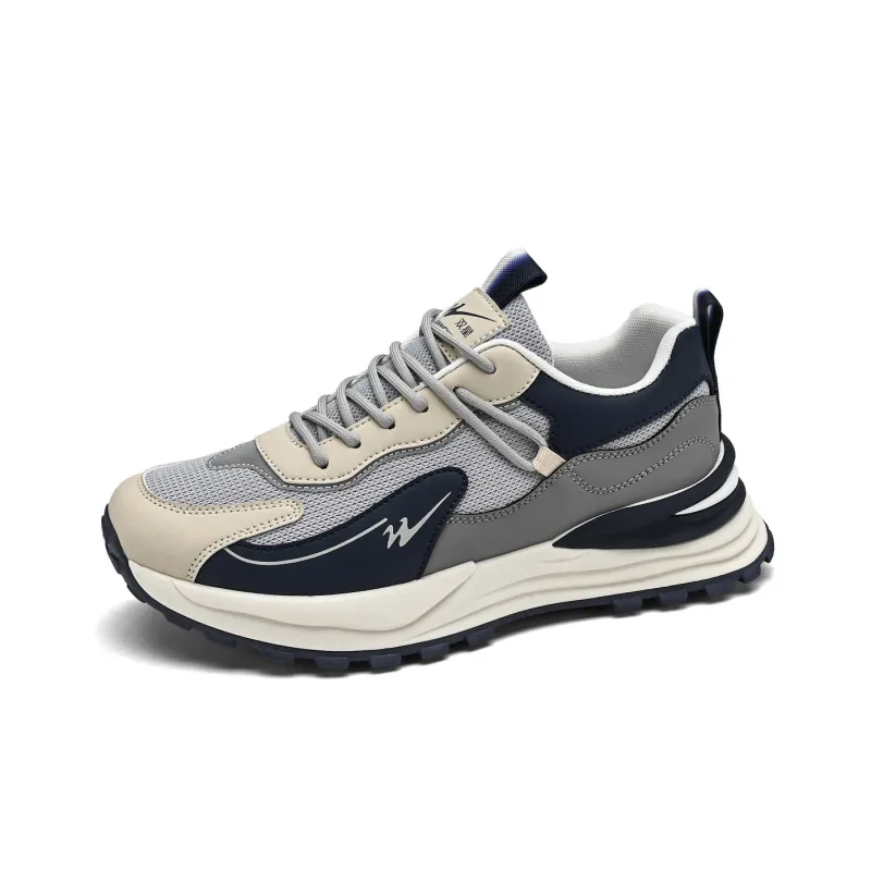 Binary Low Top Running Shoes Men's Gray Blue-1