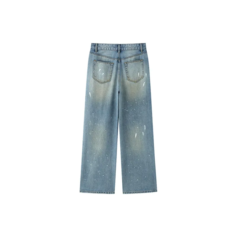 ZHOUMIAO Jeans Women's Vintage Blue-1
