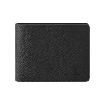 LOUIS VUITTON Multiple Wallet 3 Card Slot Taiga Black