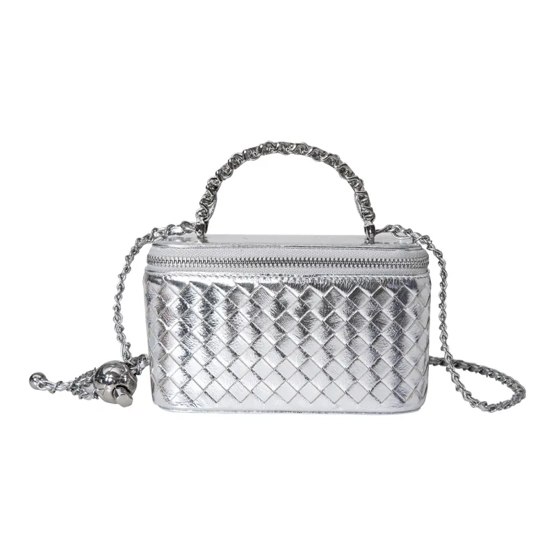 Moran & Karly Cow Leather One Shoulder Handbags Regular Women's Space Silver-0